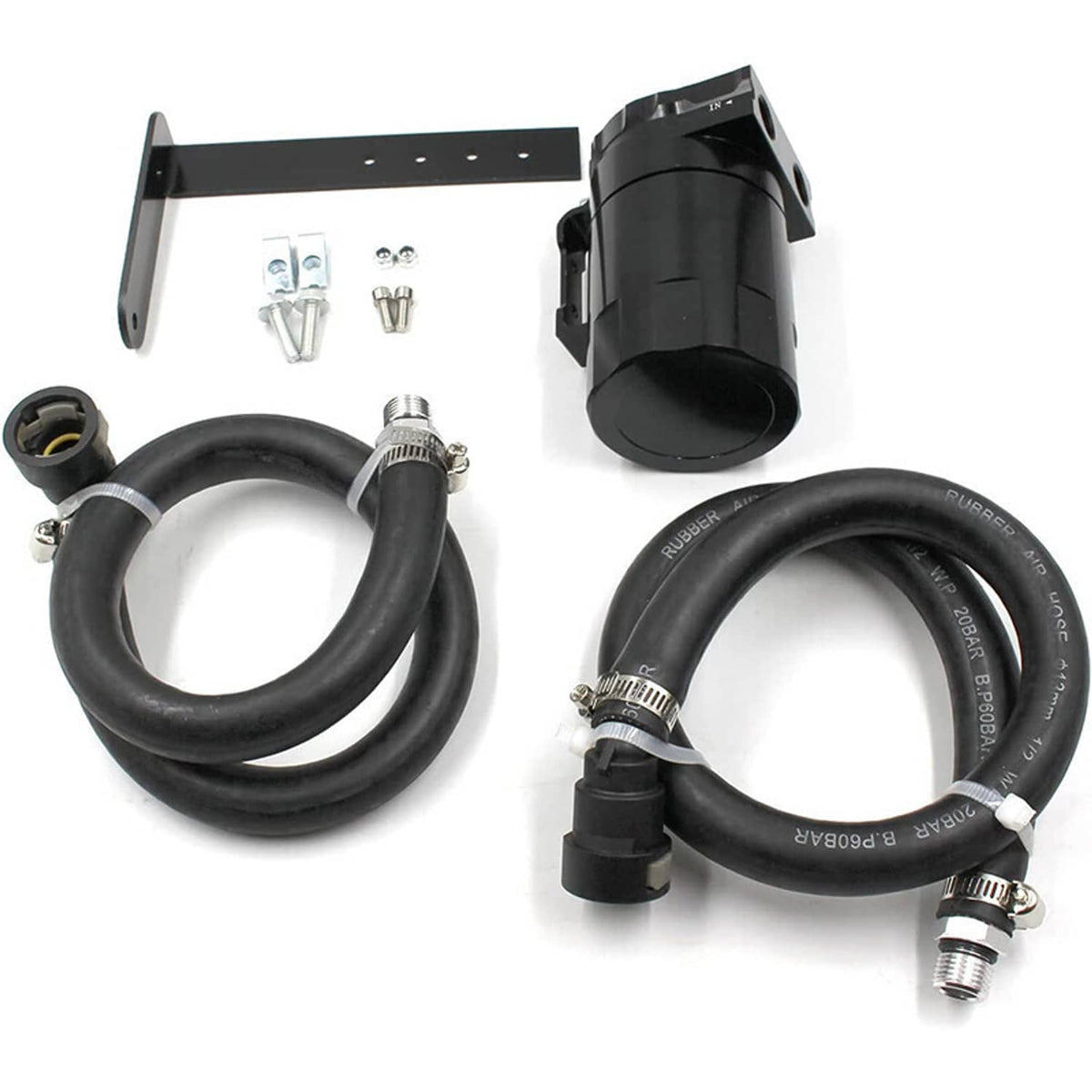 Solidspare Black Oil Catch Can Oil Separator for Ford F150 2.7L 5.0L Raptor 3.5L Ecoboost