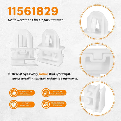 Solidspare 2PCS 11561829 Grille Retainer Clips Fit for Hummer H3 2006-2010 H3T 2009-2010