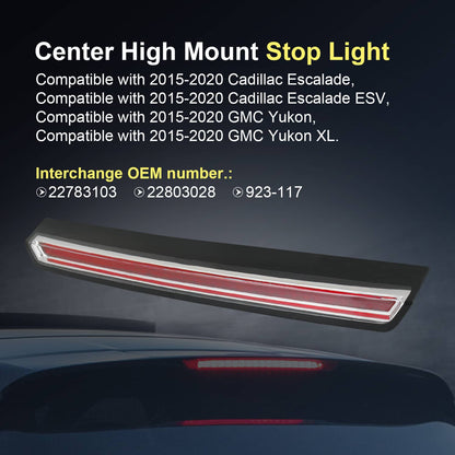 Solidspare FOR GMC YUKON CADILLAC ESCALADE THIRD BRAKE LIGHT HIGH MOUNT STOP LAMP 2015-2020