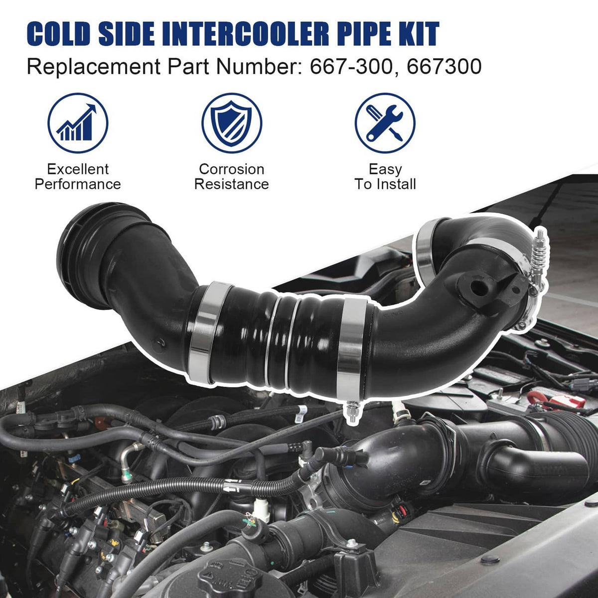 Solidspare Turbo Intercooler Outlet Tube Kit 2011-2016 Power Stroke Engines 6.7L BC3Z6F073A