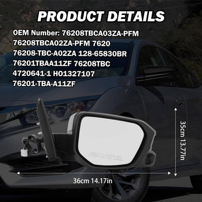 Solidspare NEW Right Side Mirror 11 Pins For Honda Civic 2016-2021 w/ Camera Power Heated