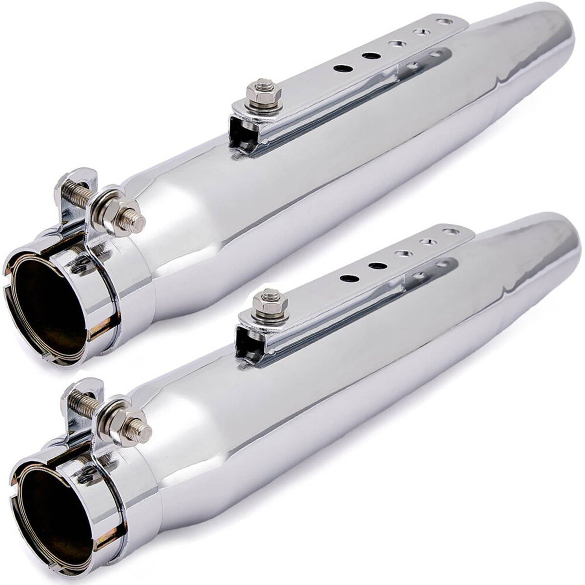 Solidspare Motorcycle Exhaust Pipe Muffler Removable Silencers Fit for Cafe Racer Bobber