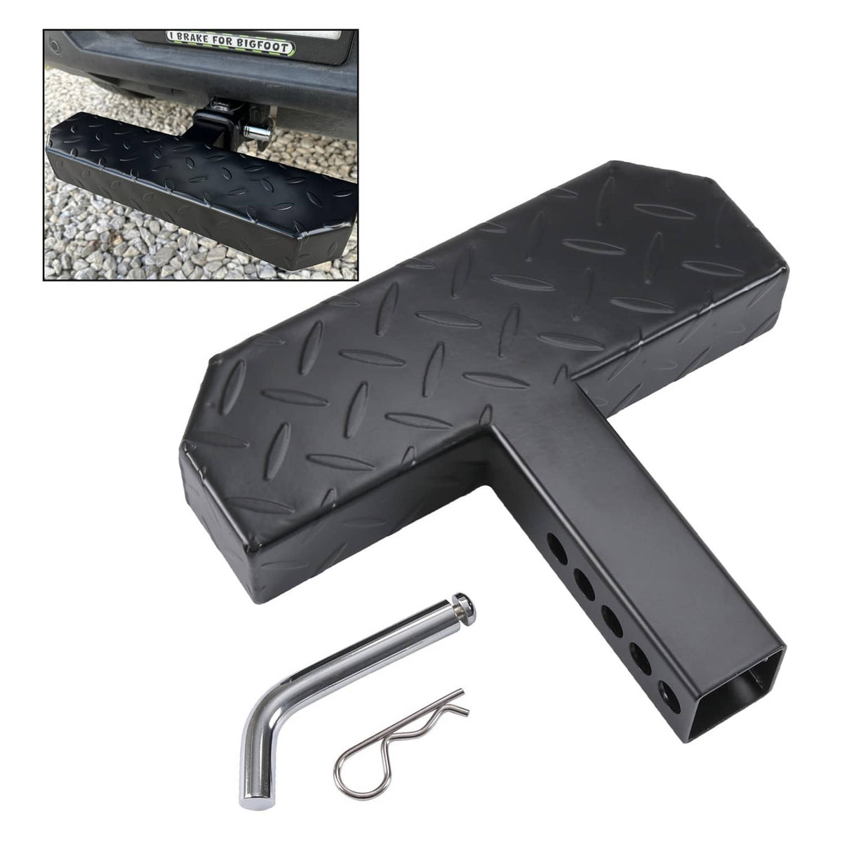 Solidspare Universal Hitch Climber Step Towing Bumper Guard Anti-Rust For 2" Cars Truck SUV