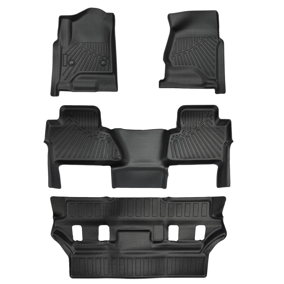 Solidspare All Weather 4Pcs/Set Floor Mats Liner For 2015-2020 Chevrolet Tahoe / GMC Yukon