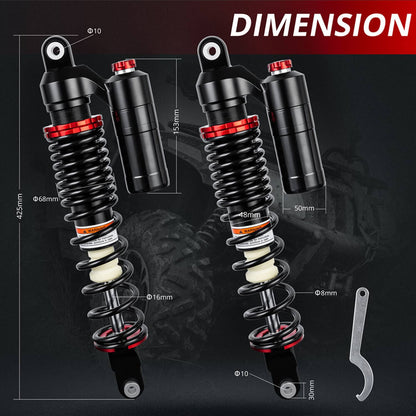 Solidspare Full Set Shock Absorbers Suspensions For Yamaha YFZ 450 YFZ450 2004-2013 ATV