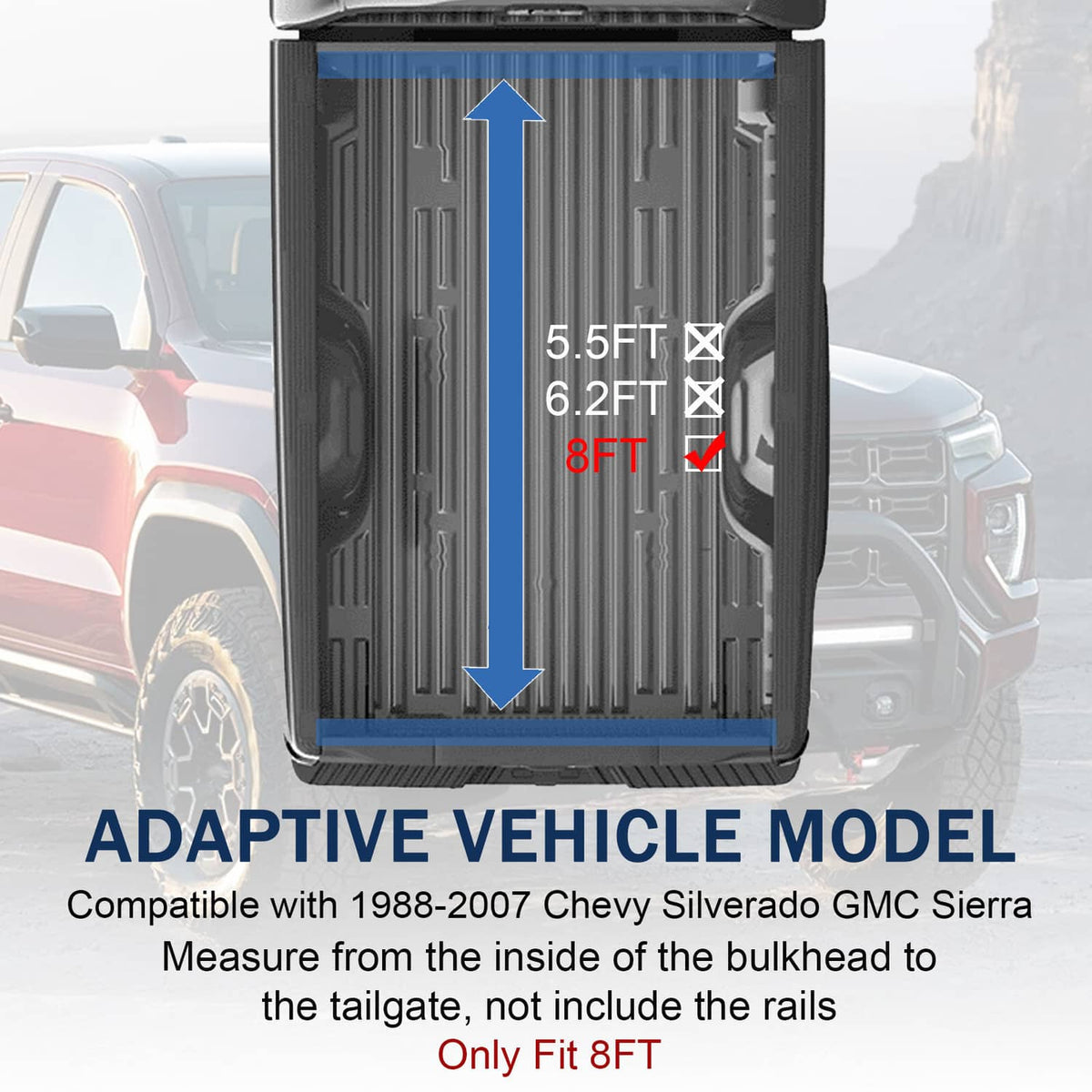 Solidspare Hard Tri-Fold Tonneau Cover For 1999-2014 Silverado Sierra 1500 2500HD 8 Ft Bed