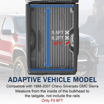 Solidspare Hard Tri-Fold Tonneau Cover For 1999-2014 Silverado Sierra 1500 2500HD 8 Ft Bed