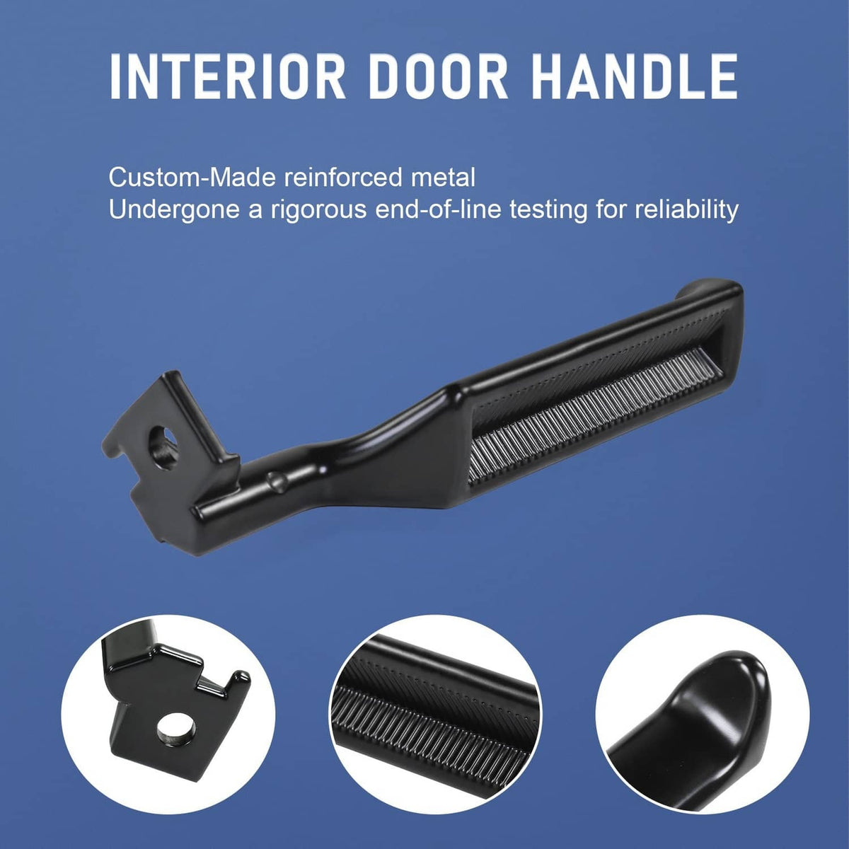 Solidspare Set(2) Metal Inside Door Handles LH&RH For 87-96 Ford F150 F250 F350 Truck Black