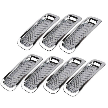 Solid Spare 7pcs Front Mesh Grille Grill Insert Cover Bezel Kit for Jeep Patriot 2011-2018