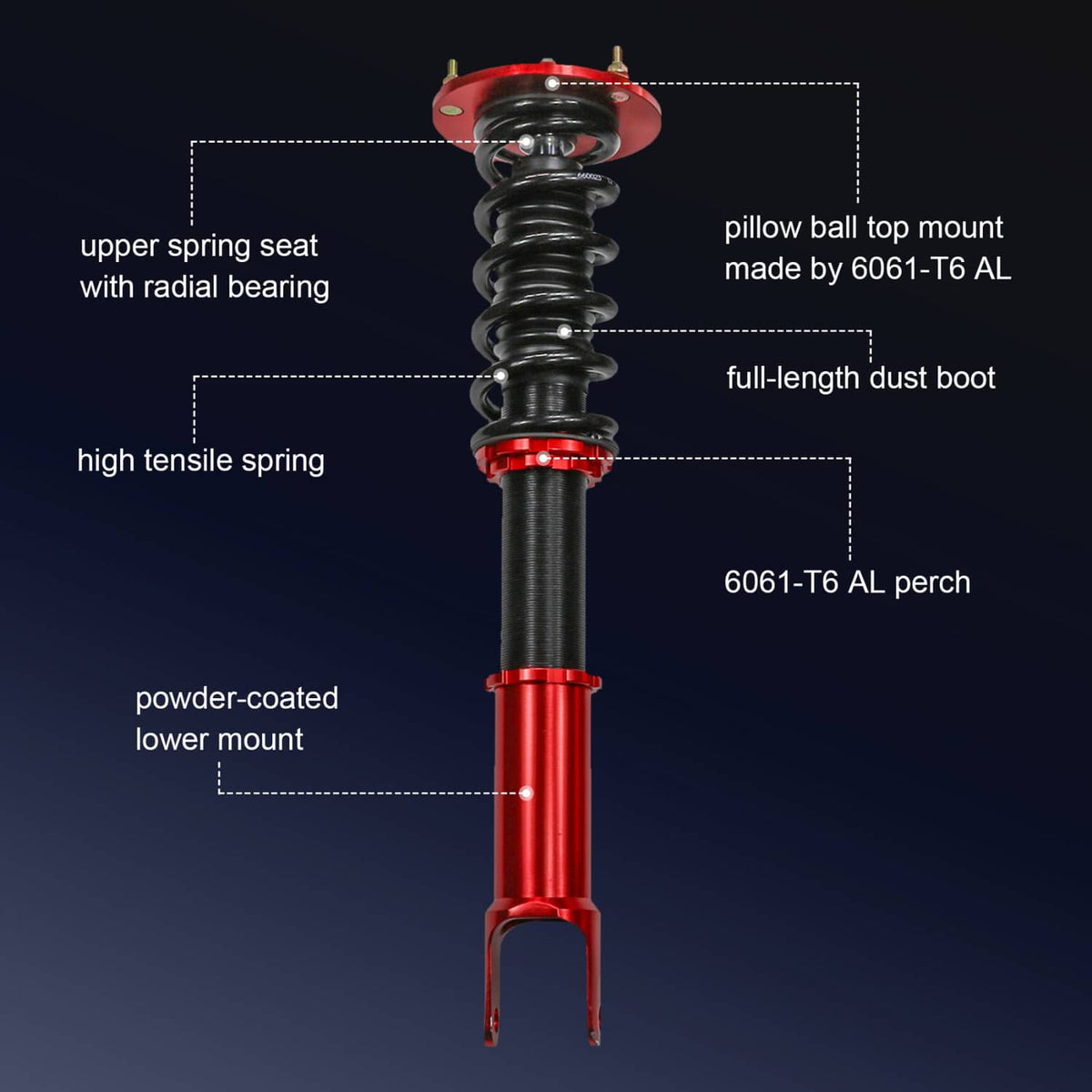 Solidspare Coilovers Struts Shocks For 1993-1998 Toyota Supra 1992-2000 Lexus SC300 SC400