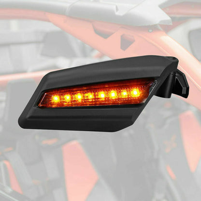 Solidspare UTV Racing Rearview Mirrors LED Light Fit For Can Am Maverick X3 MAX Turbo 17-24