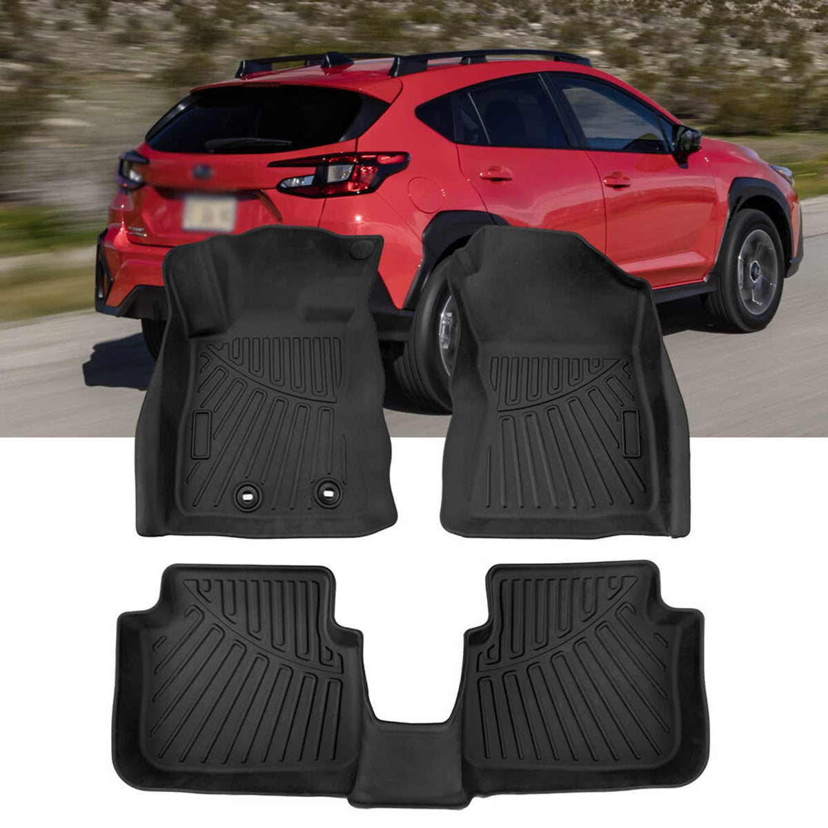 Solidspare New Floor Mats Accessories for 2024-2025 Subaru Crosstrek & Impreza 3D Molded