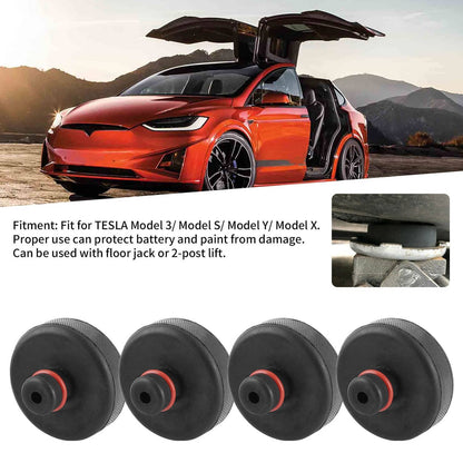 Solidspare 4Pcs Rubber Jack Lift Pad Adapter Tool Black Fit For Tesla Model 3/Y/S/X New