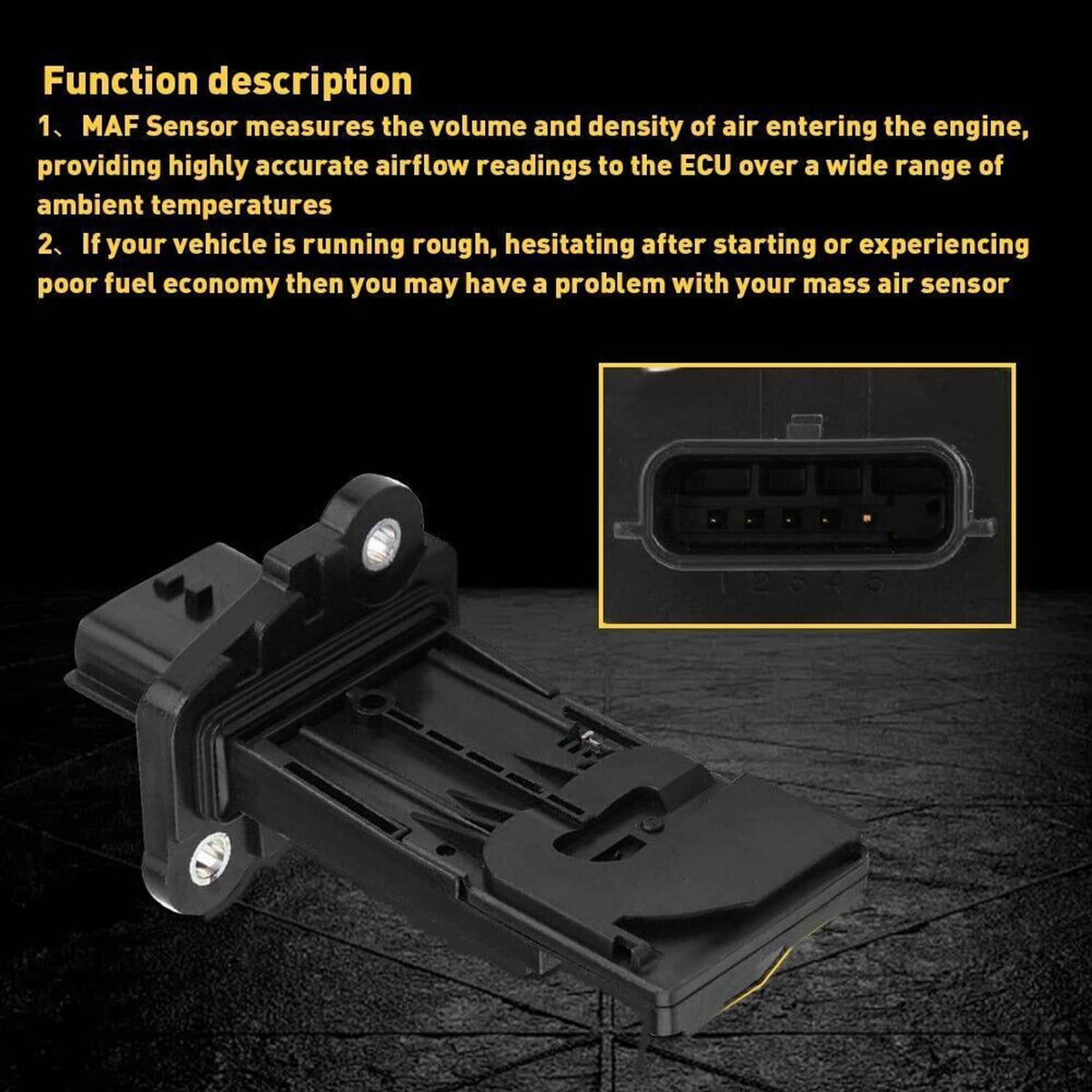 Solidspare New Air Flow Sensor Meter Black For 2013-2015 Nissan Altima 2.5/Sentra 1.8 Mass