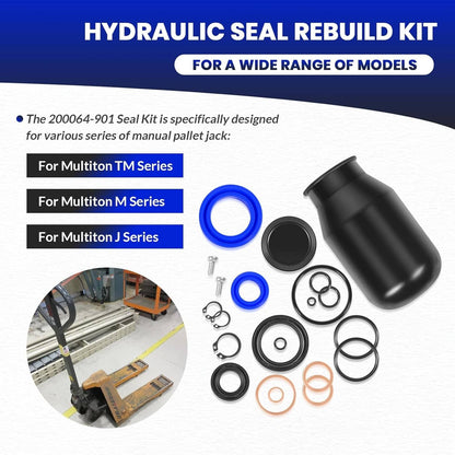Solidspare 200064-901 Hydraulic Seal Rebuild Kit for Multiton Pallet Jack TM, M or J Series