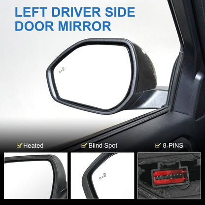 Solidspare New Left Power Mirror For 2020-2024 Ford Explorer w/ Power Heated Manual Folding