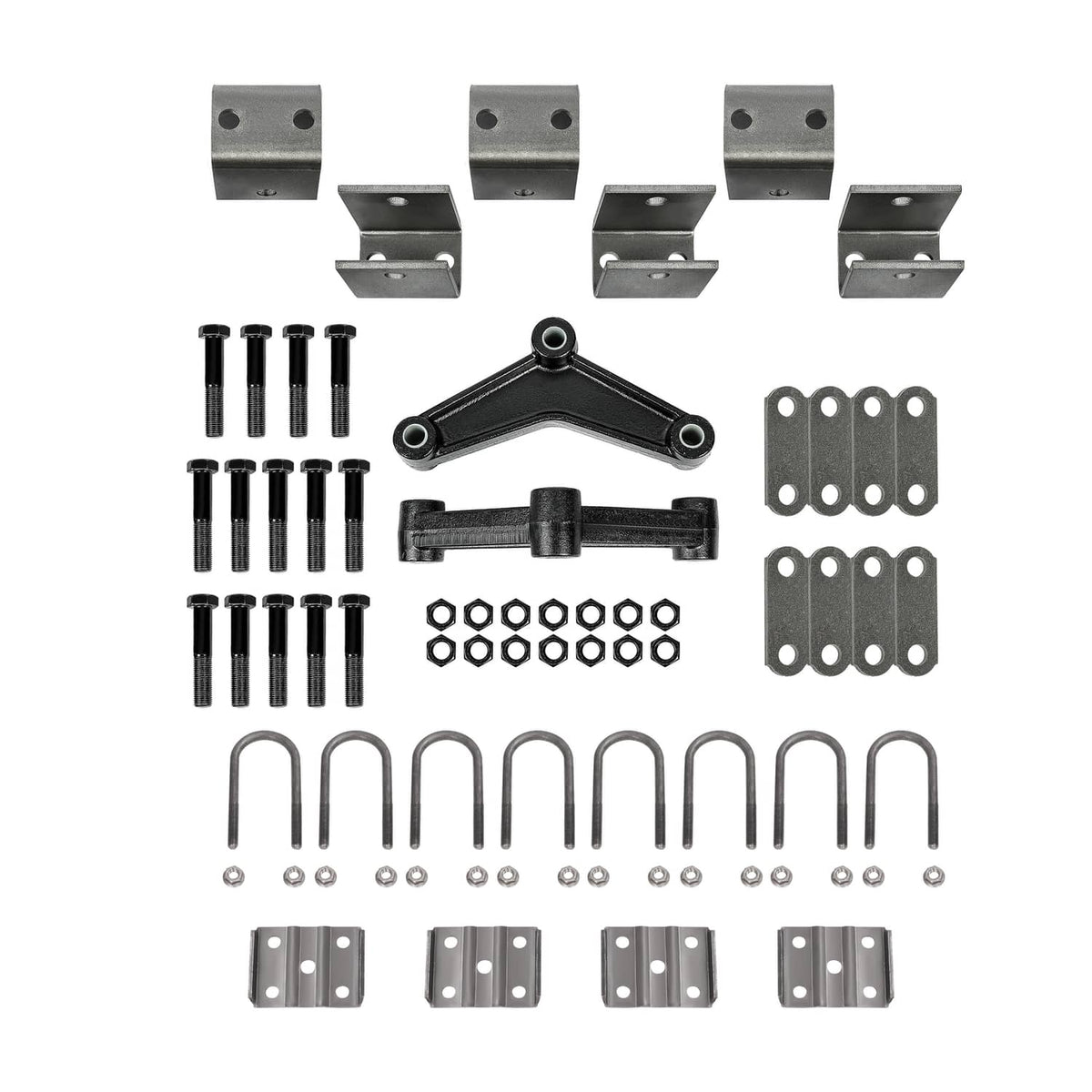 Solidspare Tandem Trailer Axle Suspension Kit U-bolt Hanger Kit 4 Leaf Springs Equalizer
