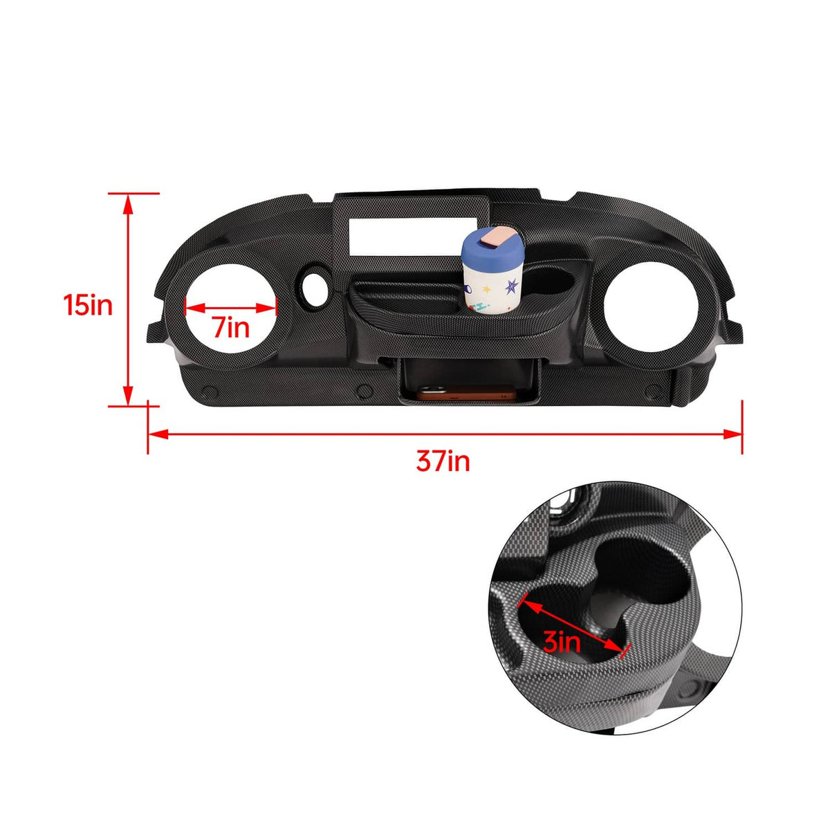 Solidspare For Club Car Precedent Carbon Fiber Style Golf Cart Radio Dash Dashboard Cover