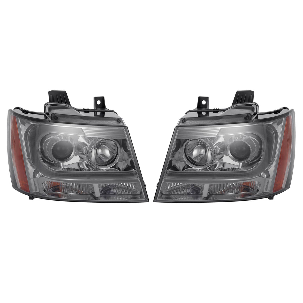 Solid Spare Headlights For Avalanche/Suburban/Tahoe 2007-2014 LED Bar LH+RH Projector