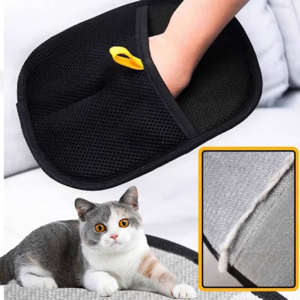 Solid Spare 2-Pack Glove Cat Grooming Gloves Cat Hair Remover 2025 New Pet Dog Hair Remover
