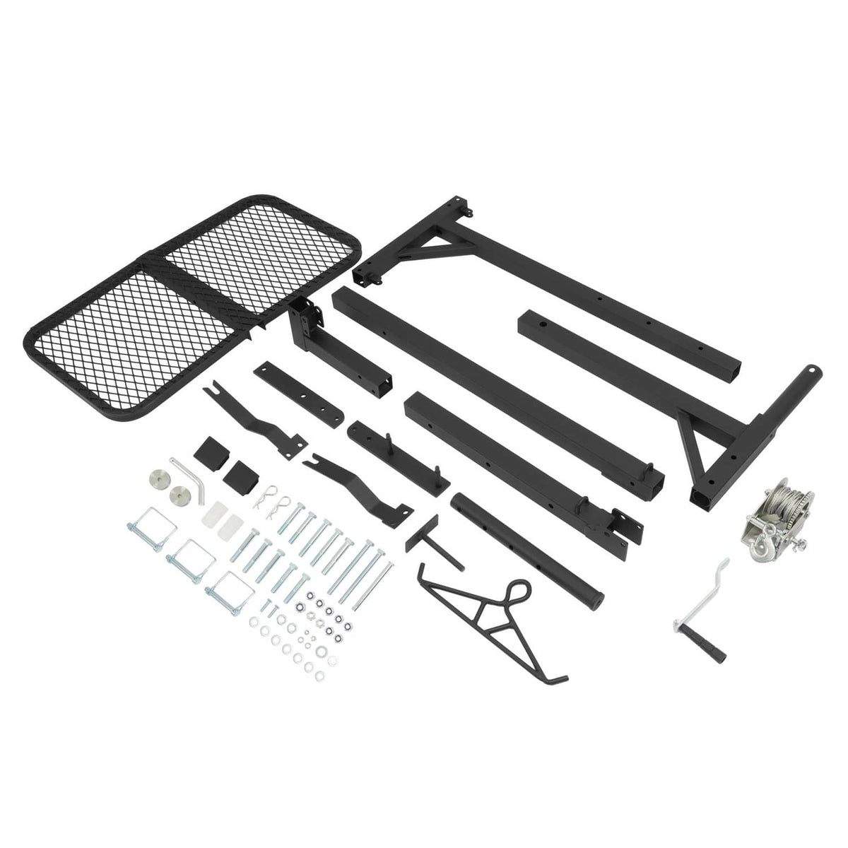 Solid Spare 400lbs 360° Swivel Hitch Mount Deer Hanger Game Hoist w/ Lifting System Platform