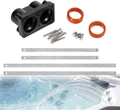 Solidspare 78077 Hot Tub Heater End Cap Kit with Rubber Gaskets, Aluminum Strips & Screws
