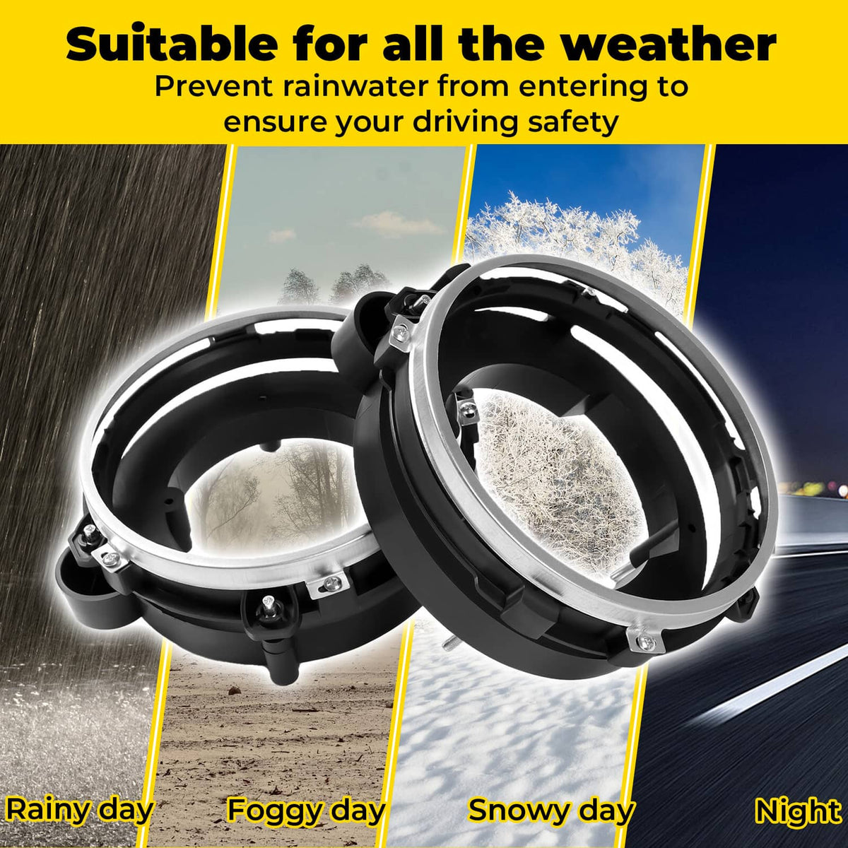 Solid Spare Left & Right Side Headlight Bulb Brackets Buckets For Jeep Wrangler 1997-2006