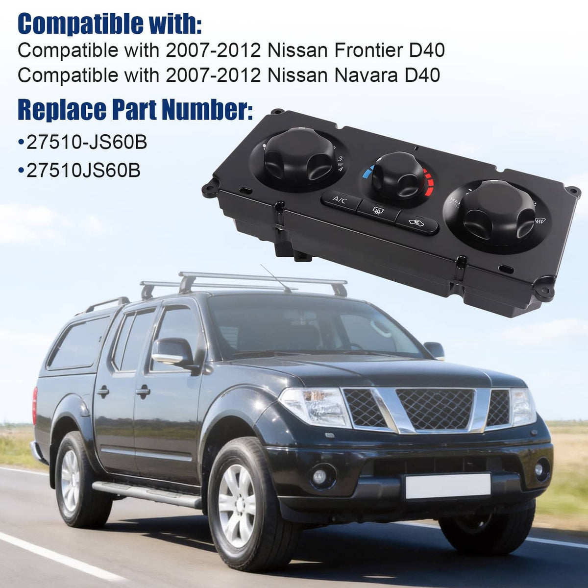 Solidspare AC Air Conditioner Heater Control Panel 27510JS60B For 2007-2012 Nissan Frontier