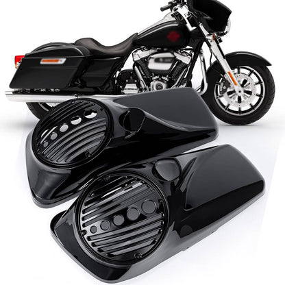 Solidspare For Harley Touring Models 2014-2025 Black 8" Speaker Lids with Tweeter Port US