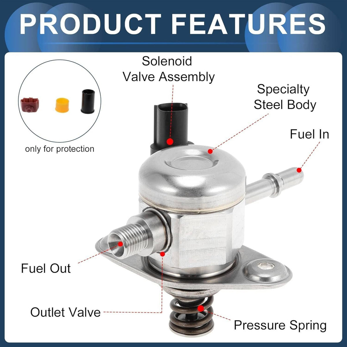 Solidspare High Pressure Fuel Pump for 16-20 Chevrolet Impala Malibu Buick Regal 2.0L 2.5L