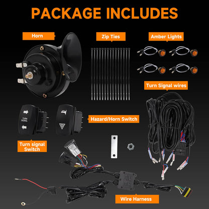 Solidspare Plug and Play Turn Signal Horn Street Legal Kit Fit For Can-Am Polaris Honda UTV