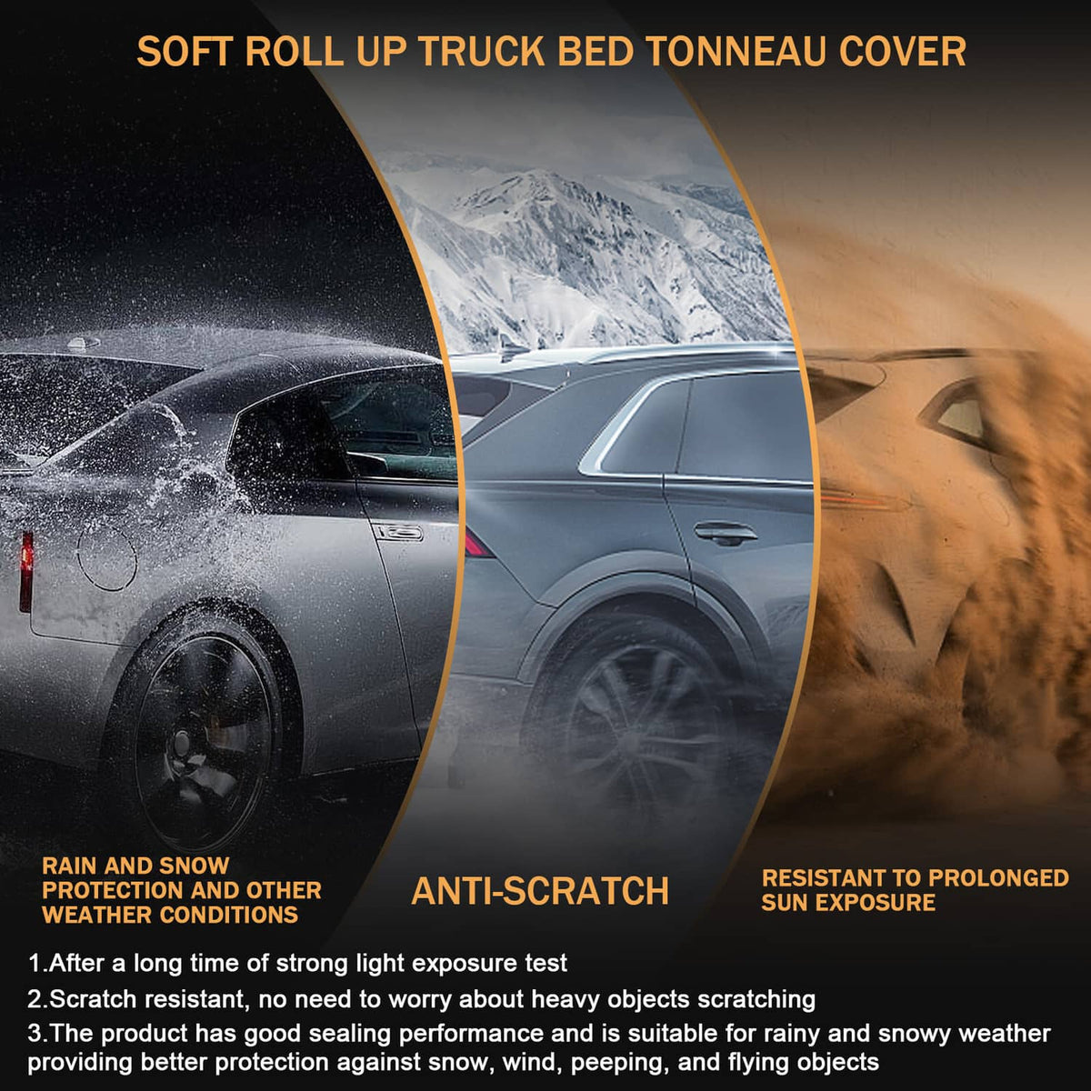 Solidspare Roll Up 6.5FT Bed Tonneau Cover For 2002-2023 Dodge Ram 1500 / 2500 /3500 Truck