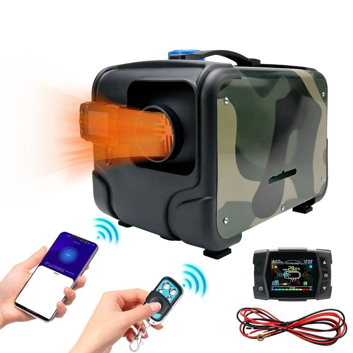 Solidspare 8KW Diesel Air Heater All in one 12V/24V 110V Bluetooth APP Remote Control Car