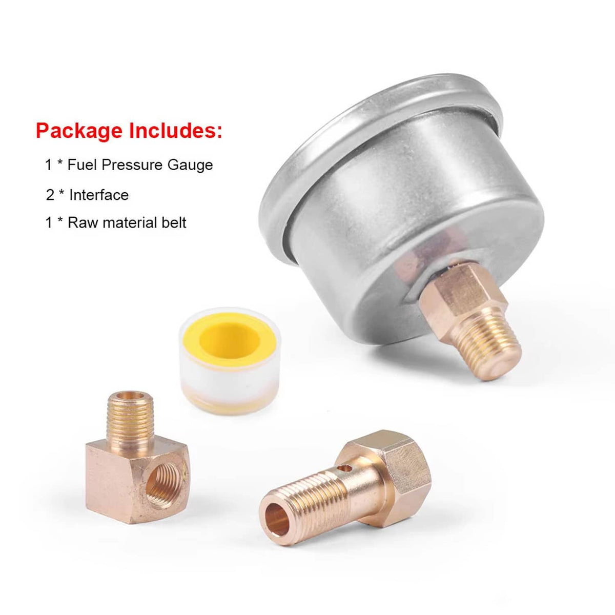 Solid Spare Liquid Filled Meter Fuel Pressure Gauge 1/8 NPT 100PSI For VMS Honda Acura Civic