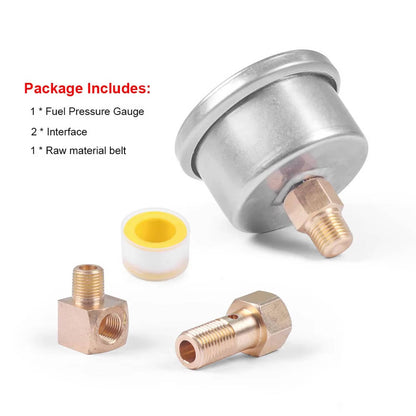 Solid Spare Liquid Filled Meter Fuel Pressure Gauge 1/8 NPT 100PSI For VMS Honda Acura Civic