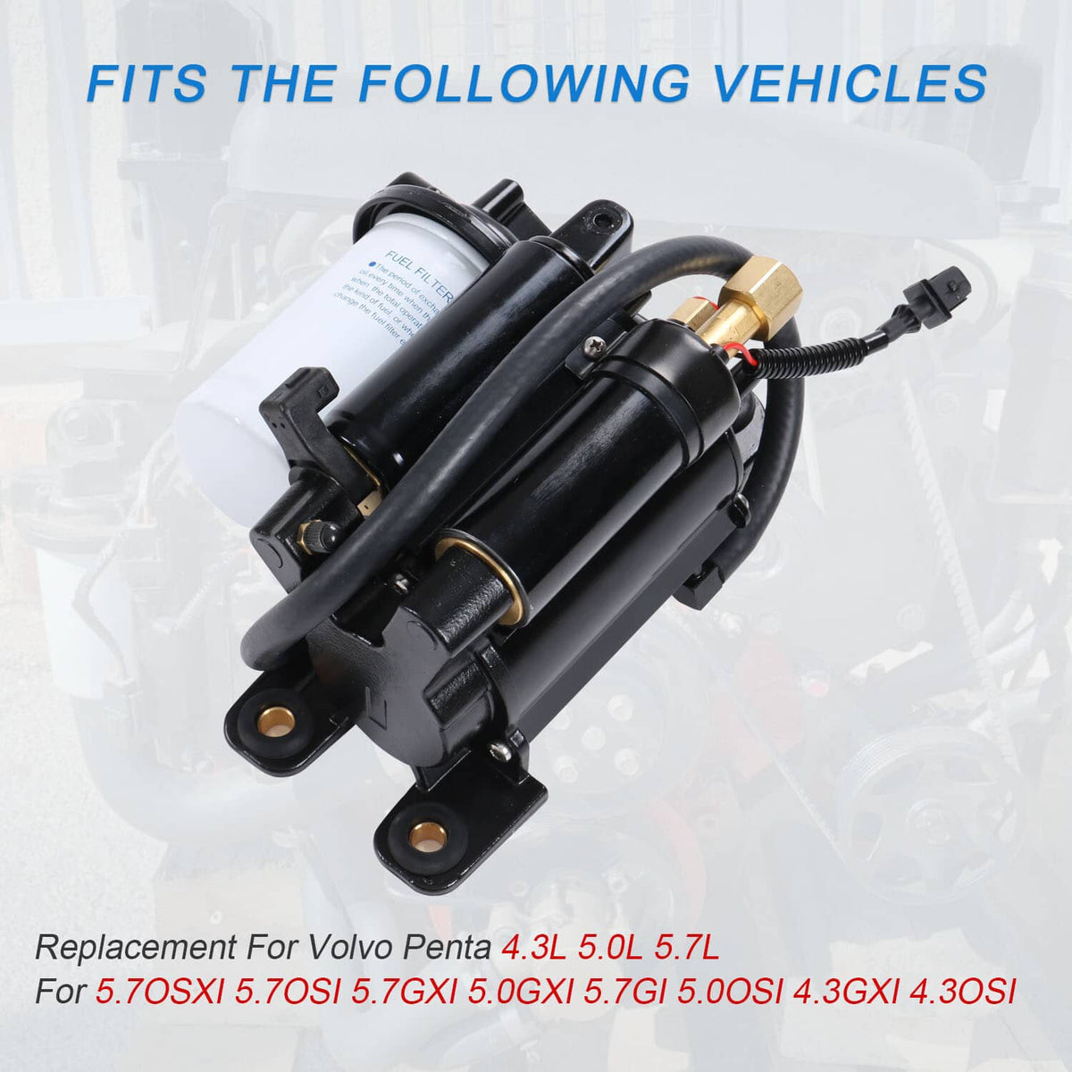 Solidspare Electric Fuel Pump Assembly 21608511 21545138 For Volvo Penta 4.3L 5.0L 5.7L GXI