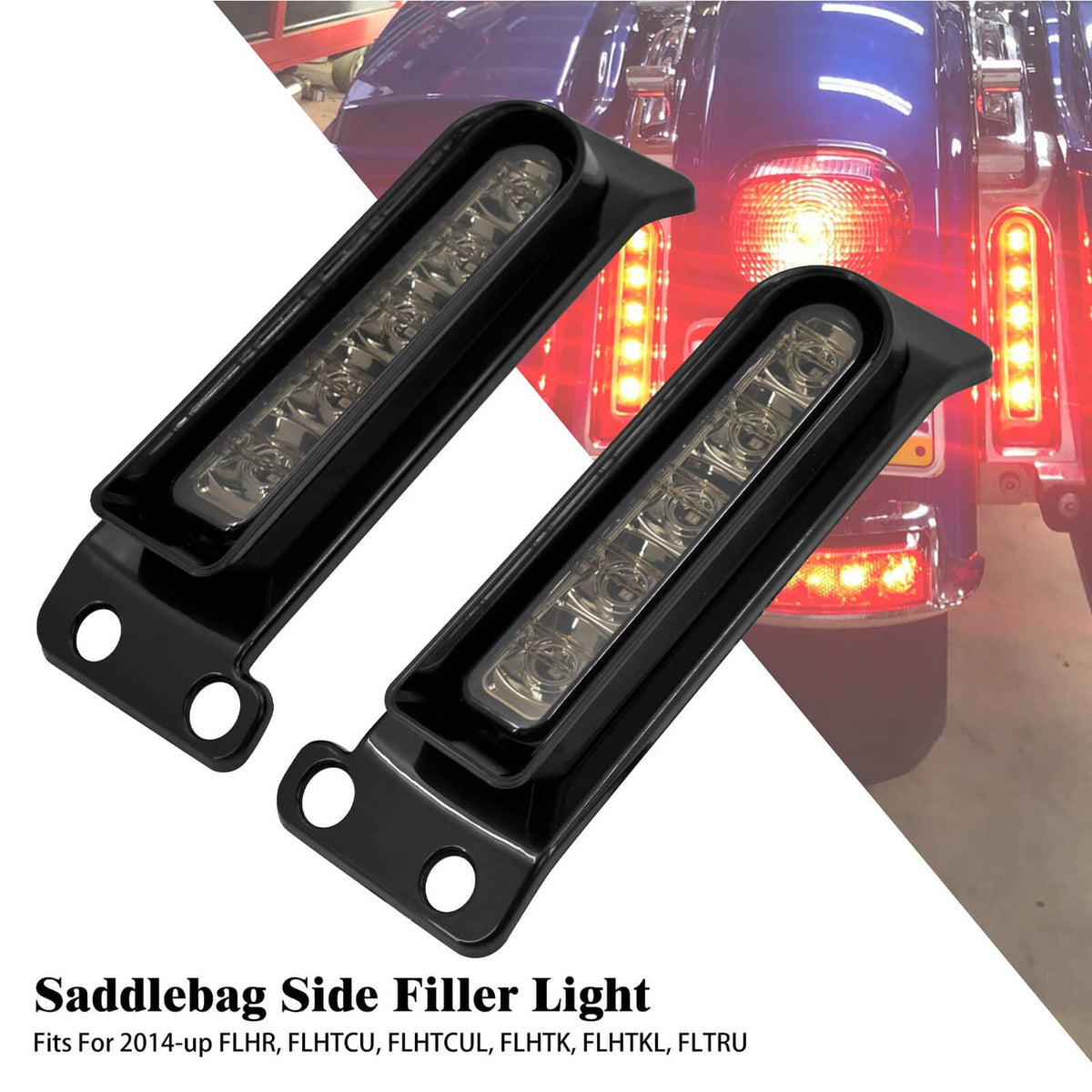 Solidspare Saddlebag LED Filler Lights Run Brake Turn Signals Fits For Harley Touring 14-24