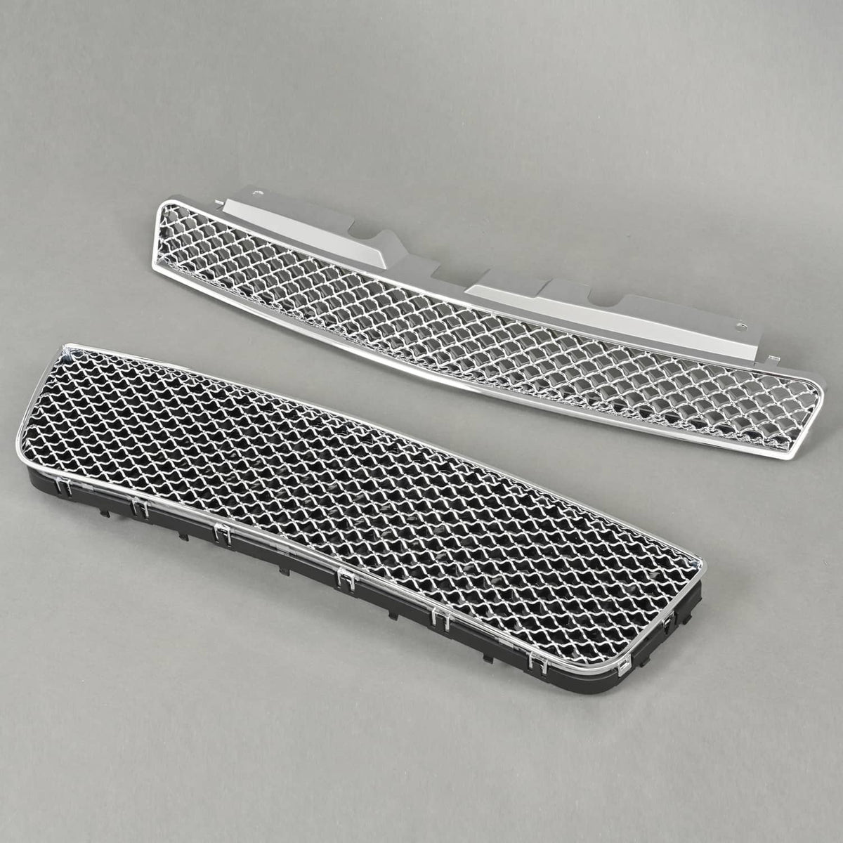 Solid Spare For 06-16 Chevy Impala/Limited Chrome Mesh Style Front Upper+Lower Bumper Grille