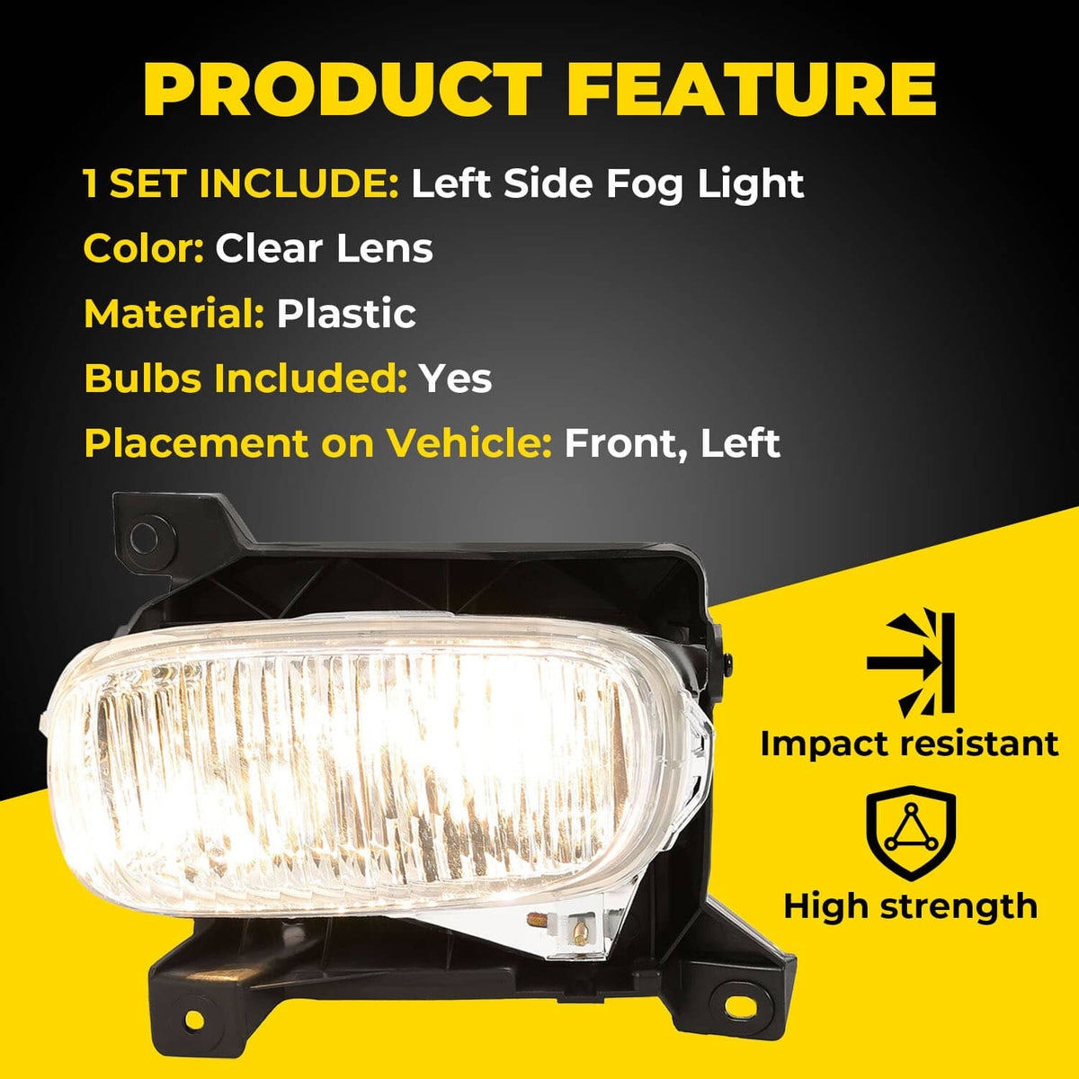 Solid Spare Front Left Drving Fog Lamp Clear With Bulb Set For Toyota Tundra 2000-2006