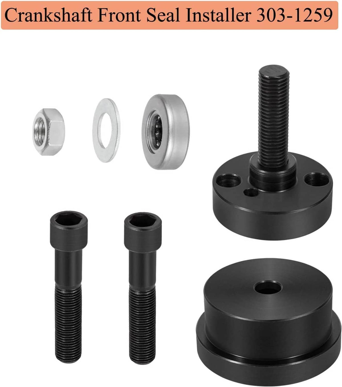 Solid Spare Crankshaft Front & Rear Seal Installer Tool for Ford 4.5L,6.0L,6.4L Powerstroke