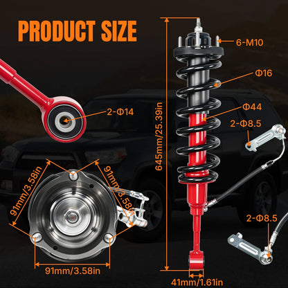 Solidspare 2x Front LH&RH Shock Strut Spring Assys For Toyota 4Runner Limited 4WD 2010-2024