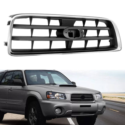Solid Spare For Subaru Forester 2003-2005 Front Chrome Shell w/ Gray Insert Grille Grill