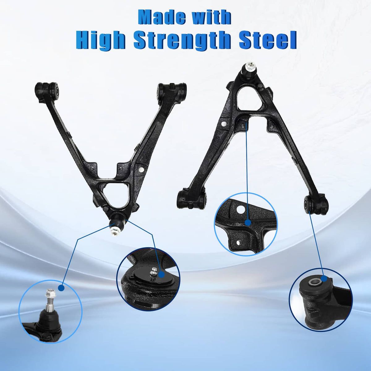 Solidspare 12Pcs Front Upper Lower Control Arm Set for 2007-13 Escalade Chevy Silverado GMC