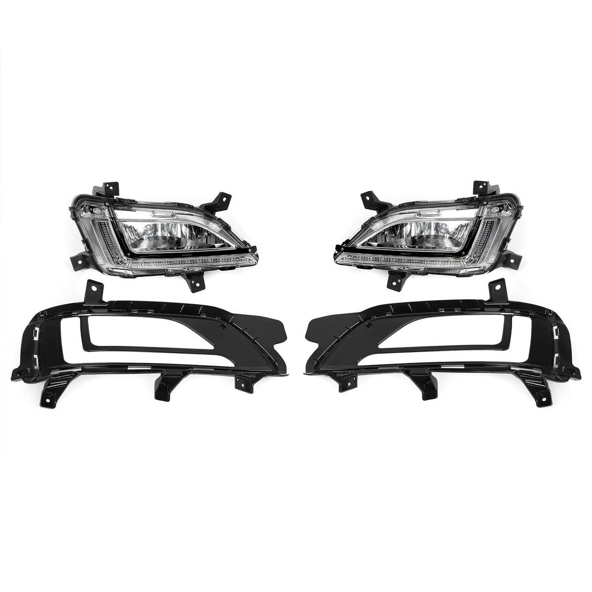 Solid Spare Pair LED&DRL Fog Lights Bumper Lamps LH&RH w/Bulbs For Hyundai Tucson 2019-2021