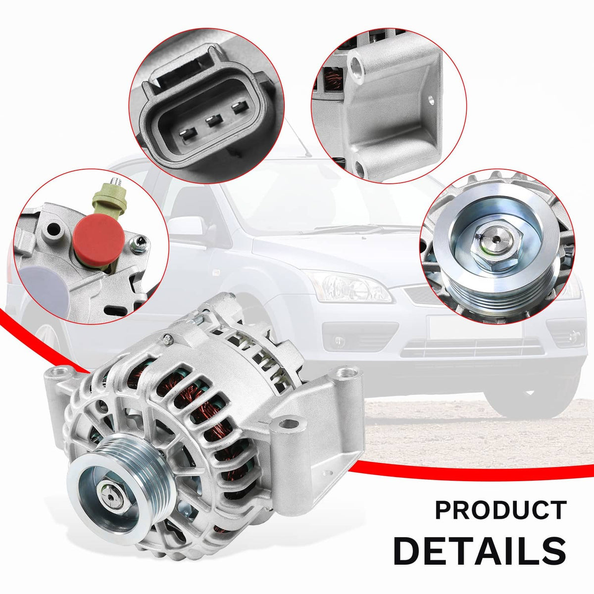 Solidspare New Alternator For 2005-2007 Ford Focus 2.0 2.3 L4 Automatic Transmission 8406N