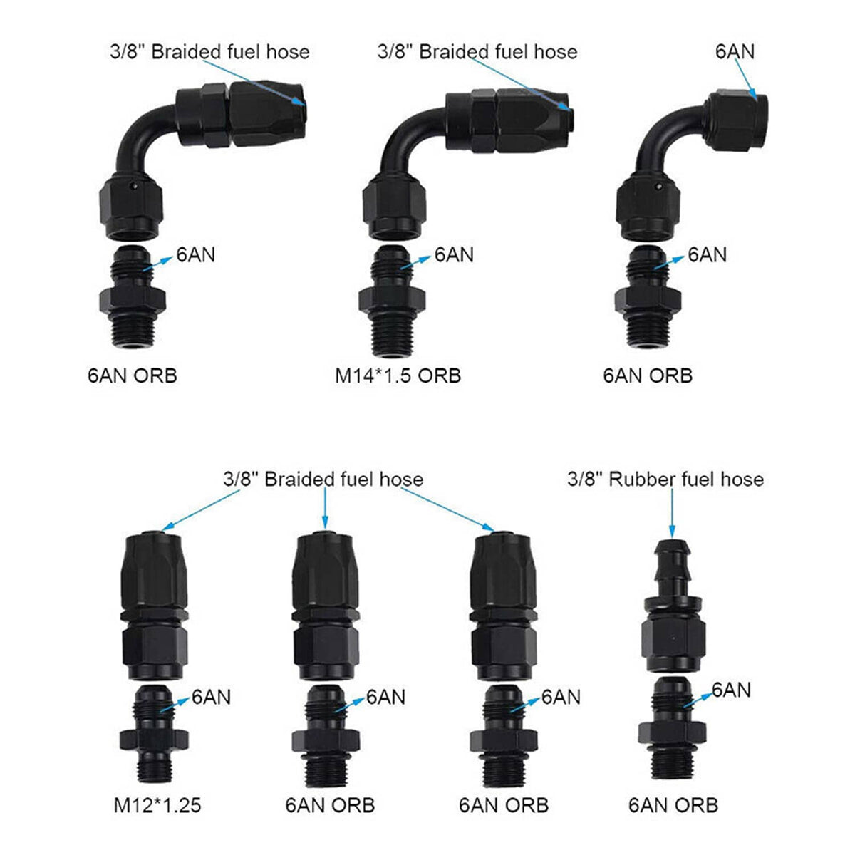 Solidspare Universal Fuel Pressure Regulator Kit 100psi Guage AN6 Fuel Line Hose Fittings
