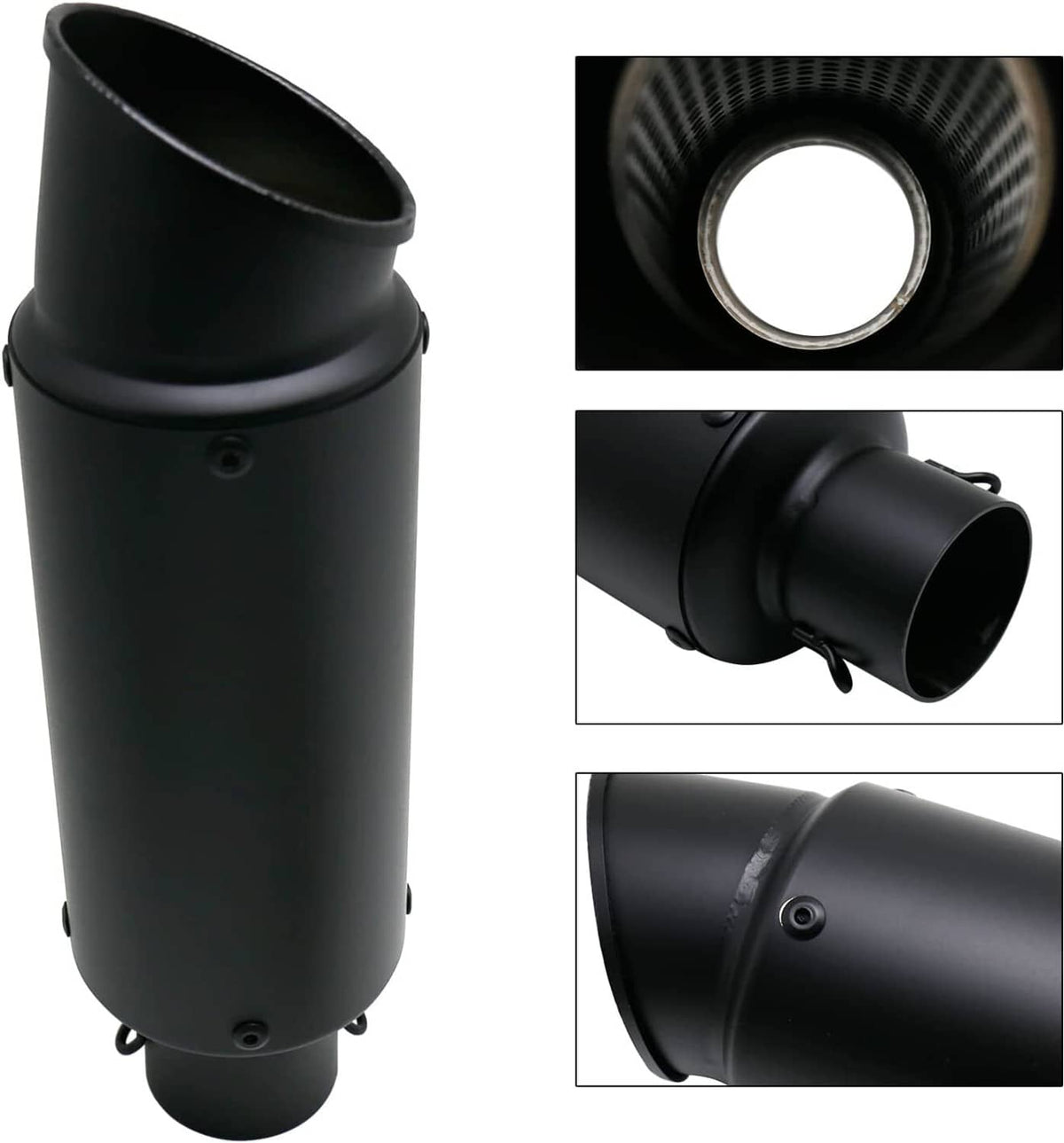 Solidspare Universal Exhaust Muffler Tail Pipe Slip on DB Killer Black Motorcycle Exhaust