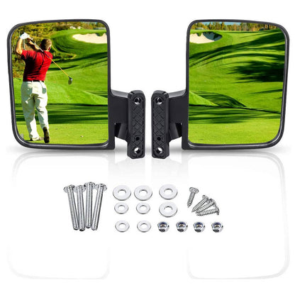 Solidspare Pair Adjustable Golf Cart Side Rear View Mirrors Fit for Club Car EZ GO Yamaha