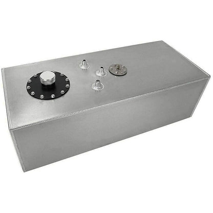 Solidspare 15 Gallon Aluminum Racing Drift Fuel Cell Gas Tank w/ Cap & Level Sender Sliver