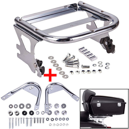 Solidspare Two-Up Tour Pack Mount Luggage Rack Docking For 1997-2008 Harley Road King FLHR